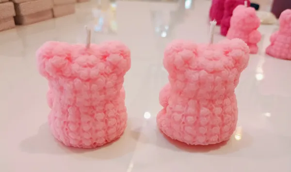 Pink_Floral_Pattern_Teddy_Bear_Decorative_Candle