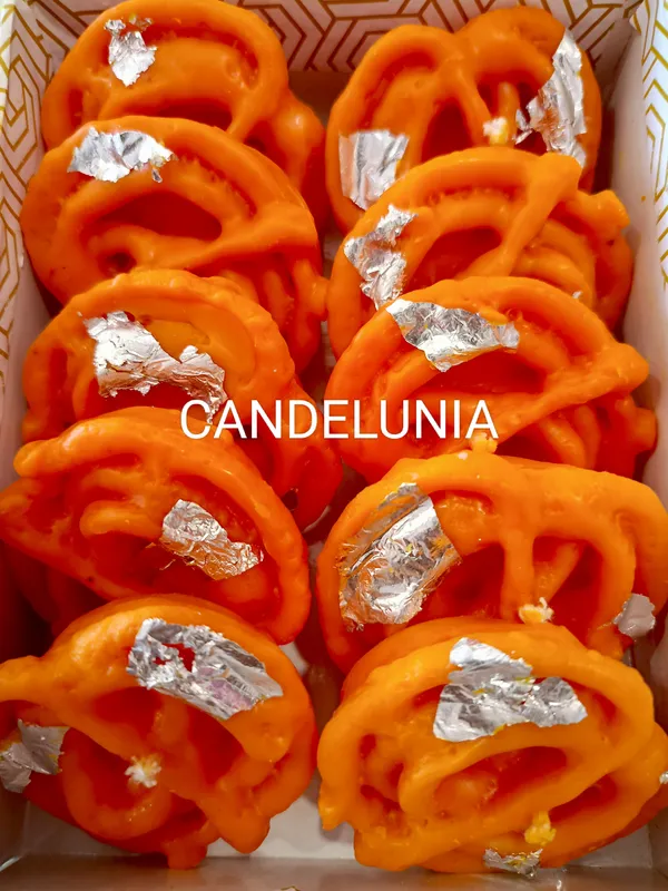 Orange_Imarti_Indian_Sweet_With_Silver_Vark