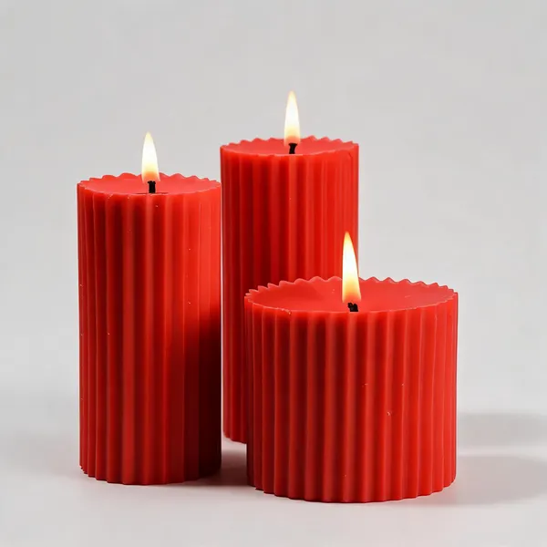 Red_Ribbed_Set_Of_3_Pillar_Candles