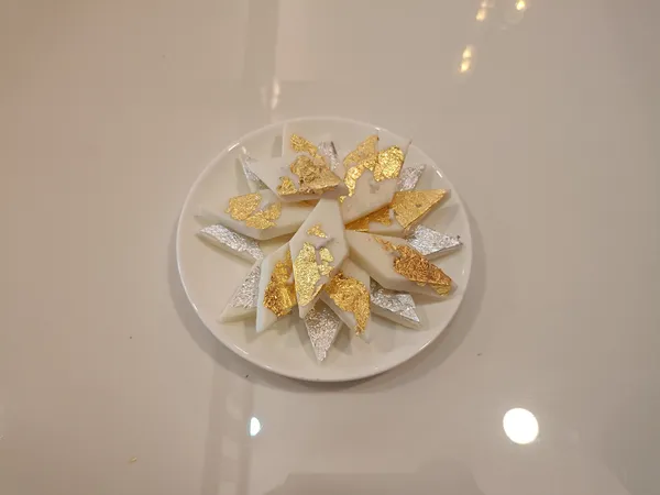 White_Indian_Mithai_With_Gold_And_Silver_Leaf