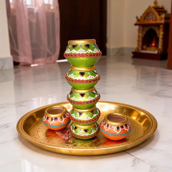 Clay_Hand_Painted_Floral_Pattern_Decorative_Diya_Set_Of_7
