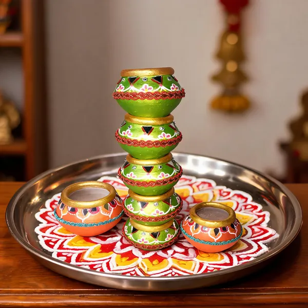 Clay_Hand_Painted_Floral_Pattern_Decorative_Diya_Set_Of_7