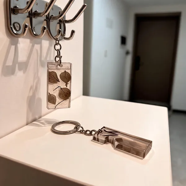 Transparent_Resin_Leaf_Embedded_Keychain_Set_Of_2
