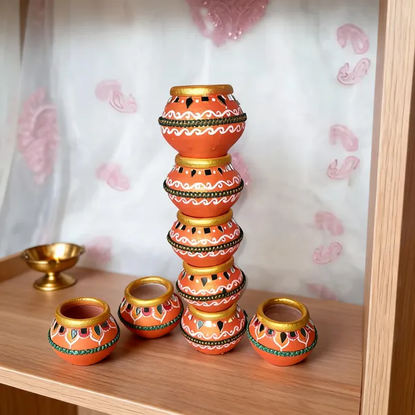 Terracotta_Hand_Painted_Traditional_Matki_Decorative_Set_Of_7