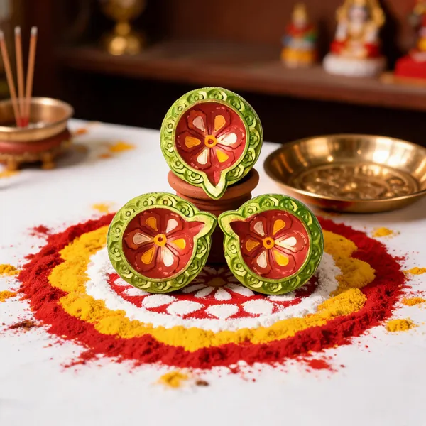 Clay_Festive_Floral_Pattern_Painted_Decorative_Diya_Set_Of_3