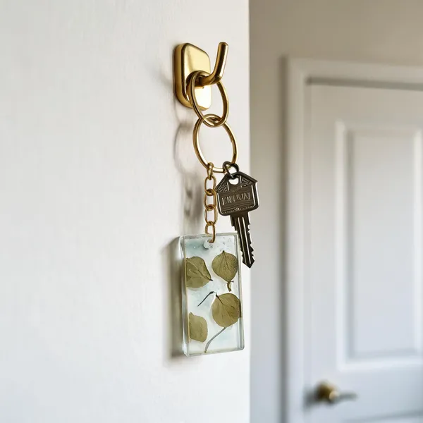 Clear_Resin_Botanical_Leaf_Keychain_For_Unisex