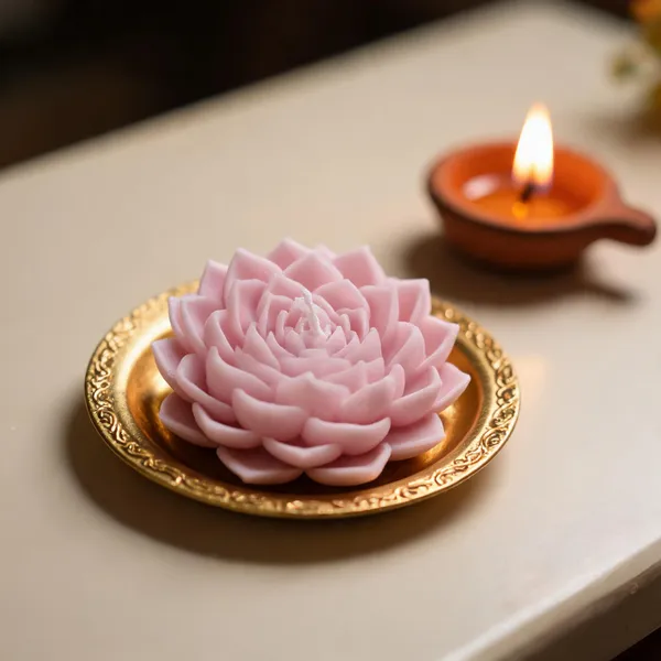 Fabric_Plastic_Decorative_Lavender_Layered_Lotus_Artificial_Flower