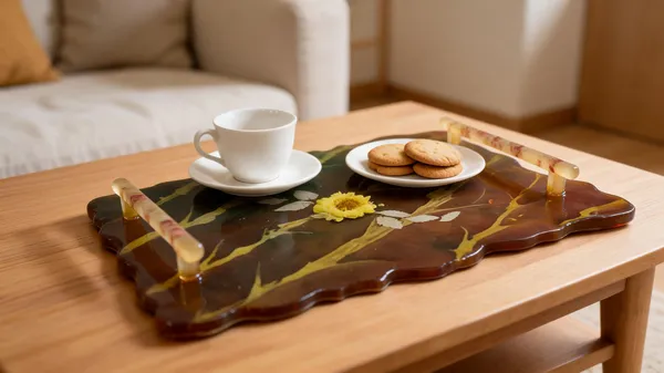 Resin_Decorative_Floral_Marbled_Brown_Serving_Tray