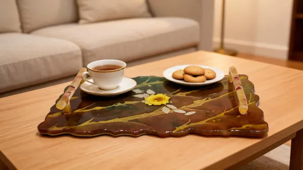 Resin_Decorative_Floral_Marbled_Brown_Serving_Tray