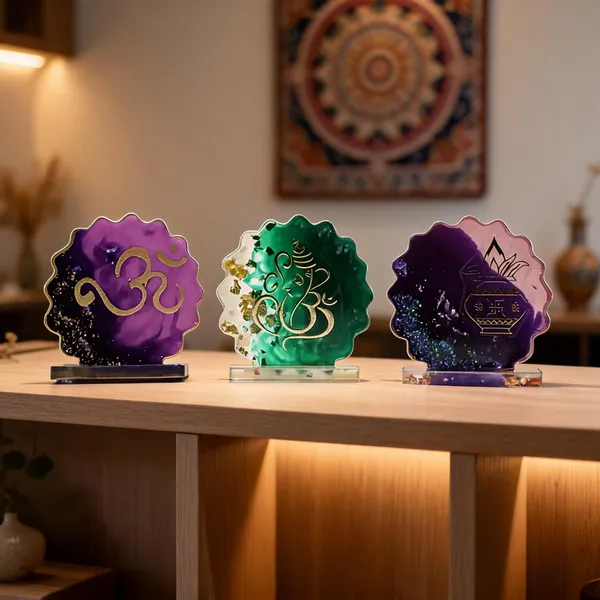 Resin_Spiritual_Multicolor_Religious_Motif_Tabletop_Showpiece_Set_Of_3