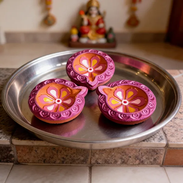 Clay_Terracotta_Festive_Floral_Pink_Decorative_Diya_Set
