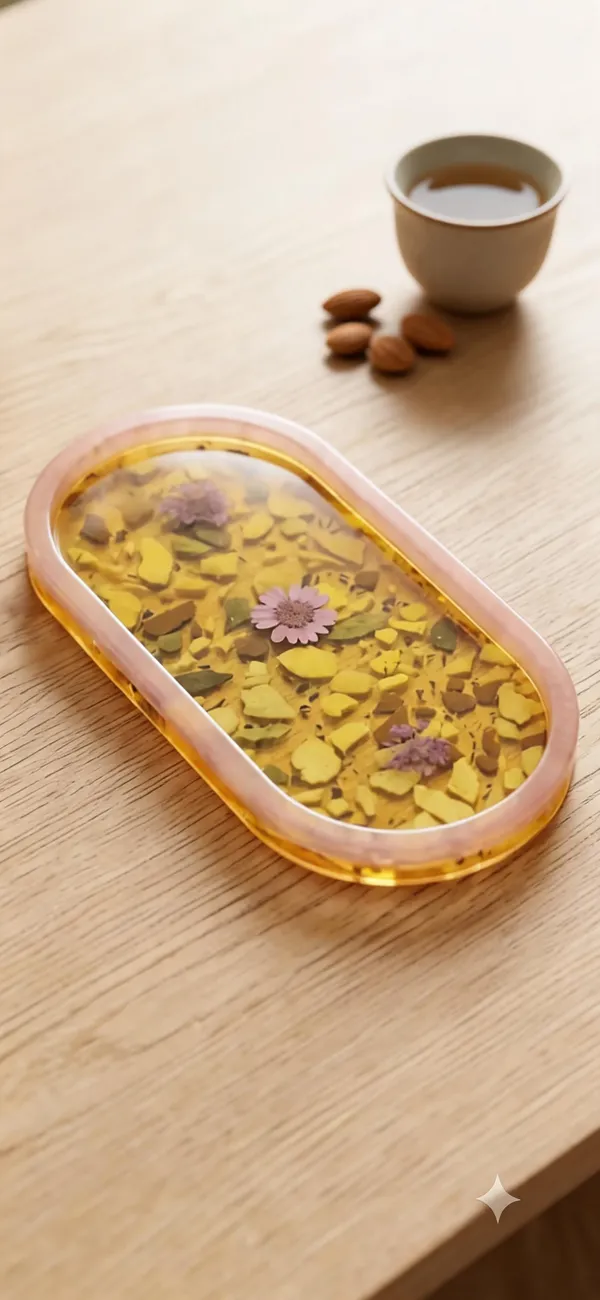 Resin_Dried_Floral_Art_Oval_Decorative_Serving_Tray