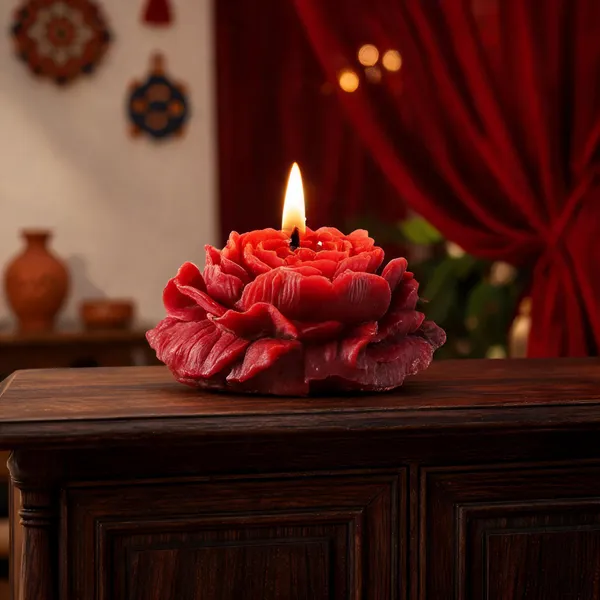 Wax_Red_Rose_Shaped_Scented_Decorative_Candle