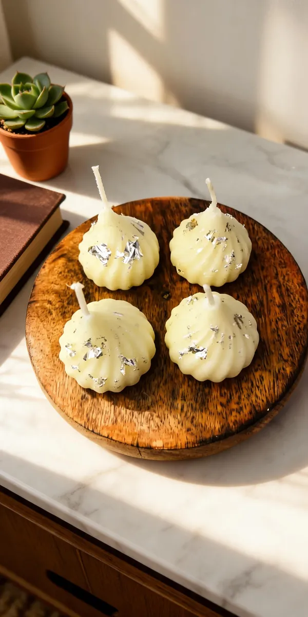 Wax_Festive_Silver_Flakes_Modak_Decorative_Candle_Set_Of_4