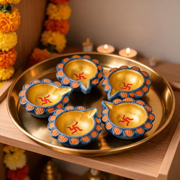 Clay_Gold_Swastik_Pattern_Festive_Decorative_Diya_Set_Of_5