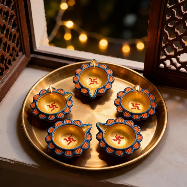Clay_Gold_Swastik_Pattern_Festive_Decorative_Diya_Set_Of_5