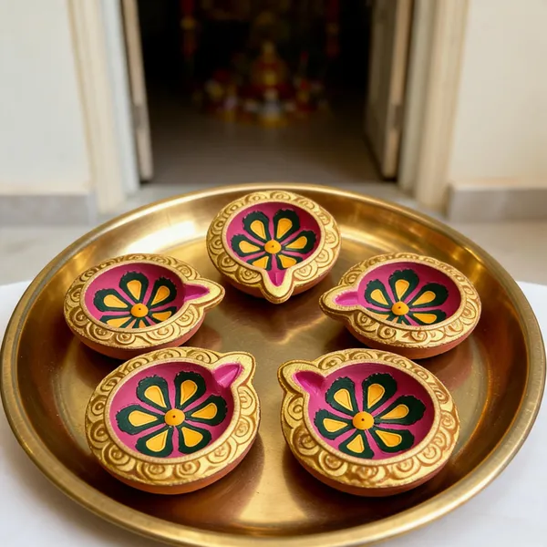Clay_Golden_Floral_Pattern_Decorative_Diya_Set_Of_5