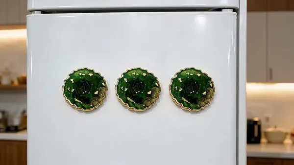Resin_Green_Gold_Diya_Decorative_Fridge_Magnet_-_Pack_Of_3