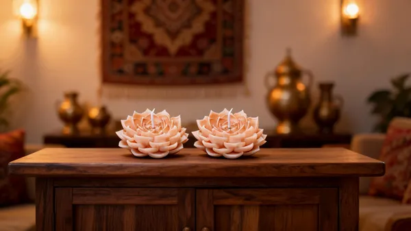 Wax_Festive_Floral_Pink_Lotus_Decorative_Candle_-_Pack_Of_2