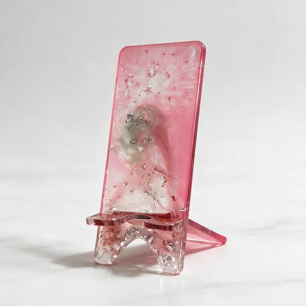 Pink_Resin_Marbled_Decorative_Mobile_Phone_Stand