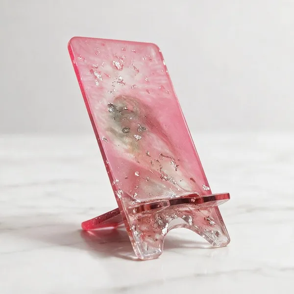 Pink_Resin_Marbled_Decorative_Mobile_Phone_Stand