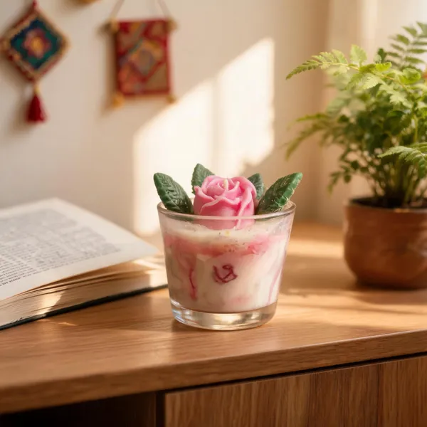 Wax_Glass_Pink_Rose_Floral_Scented_Glass_Candle