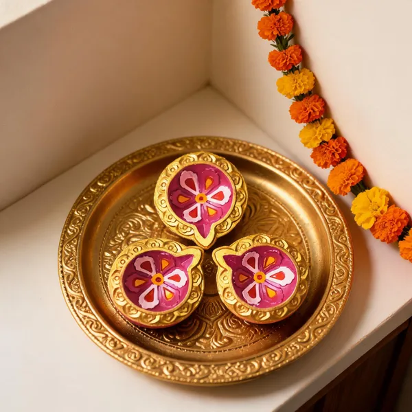 Clay_Terracotta_Festive_Floral_Golden_Decorative_Diya_Set