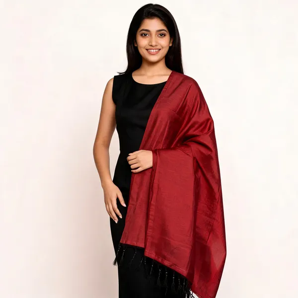 Red_Cotton_Silk_Dupatta_Women_For_Women