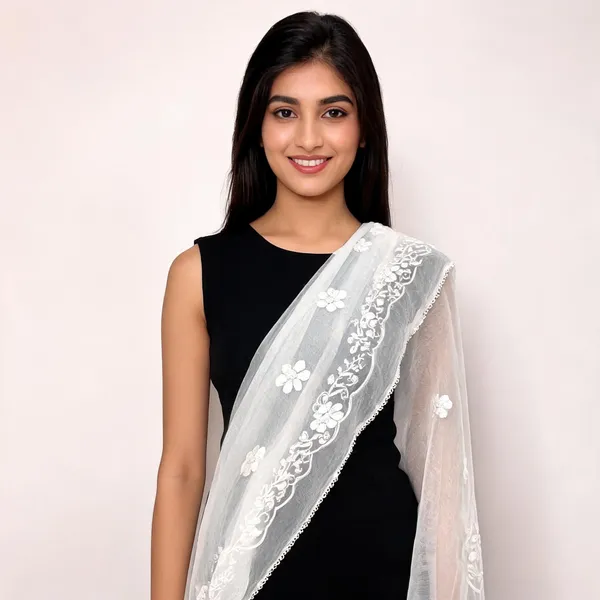 White_Chiffon_Dupatta_Women_For_Women