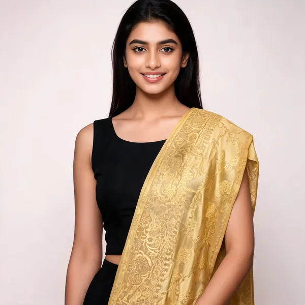 Yellow_Banarasi_Silk_Dupatta_Women_For_Women