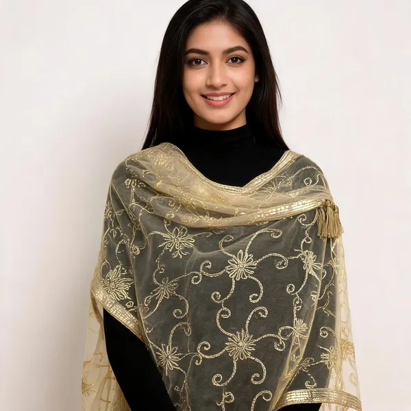 Yellow_Net_Dupatta_Women_For_Women