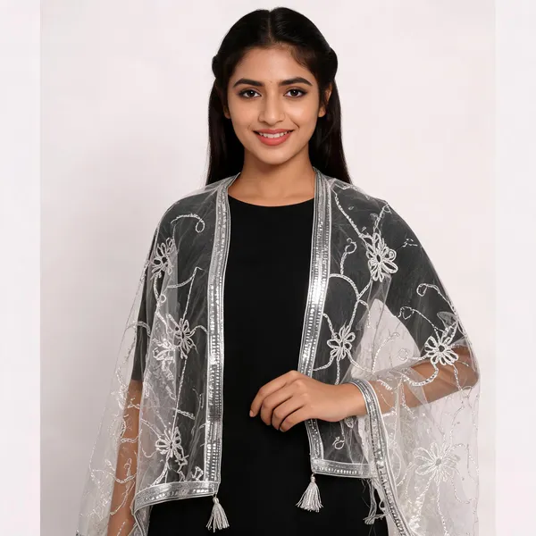 White_Net_Dupatta_Women_For_Women