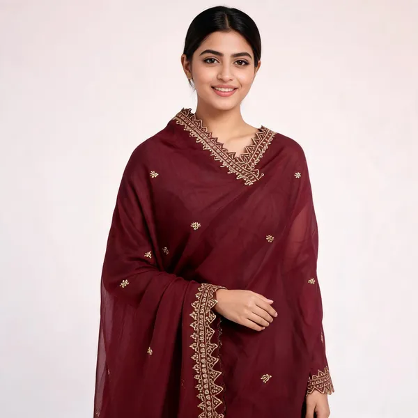 Pink_Chiffon_Shining_Dupatta_Women_For_Women