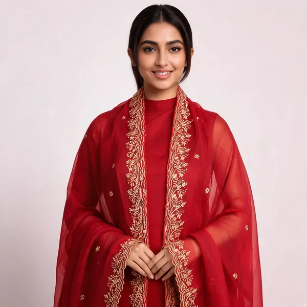 Red_Chiffon_Shining_Dupatta_Women_For_Women
