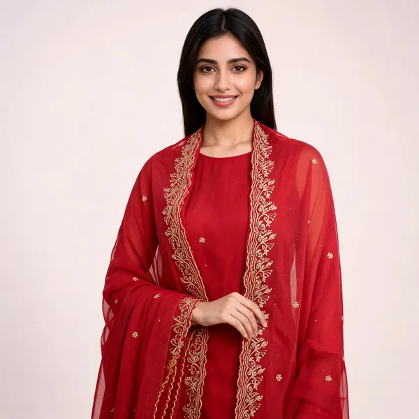 Red_Chiffon_Shining_Dupatta_Women_For_Women