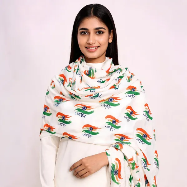 White_Chiffon_50%_Synthetic_50%_Dupatta_Women_For_Women