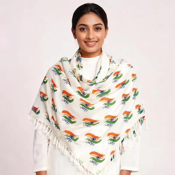 White_Chiffon_50%_Synthetic_50%_Dupatta_Women_For_Women