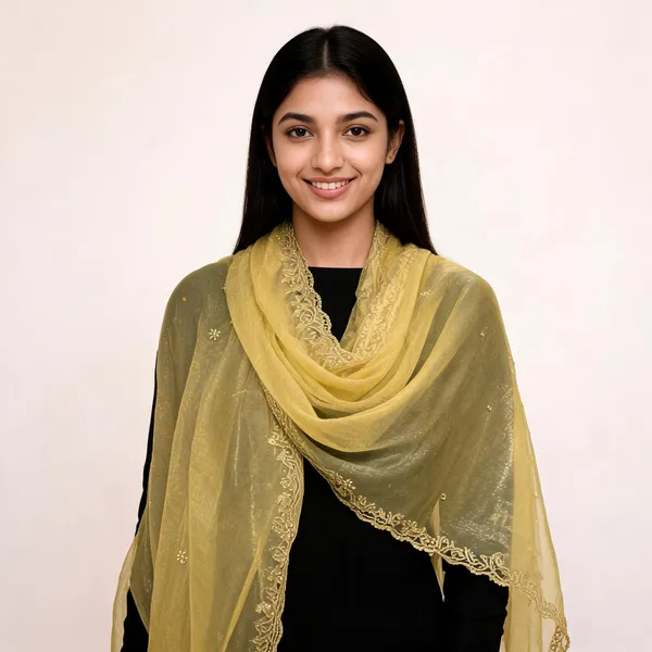 Yellow_Chiffon_Shining_Dupatta_Women_For_Women