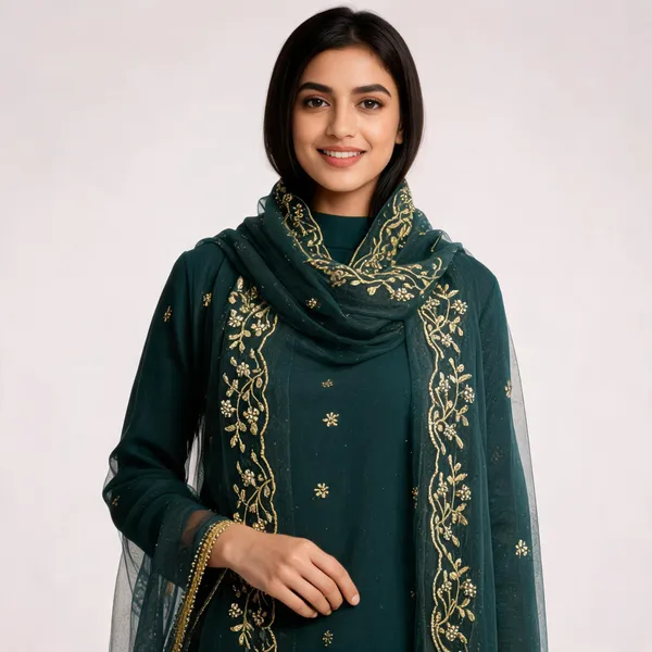 Blue_Net_Dupatta_Women_For_Women