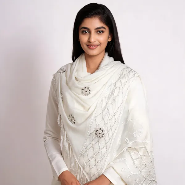 White_Cotton_Silk_Dupatta_Women_For_Women