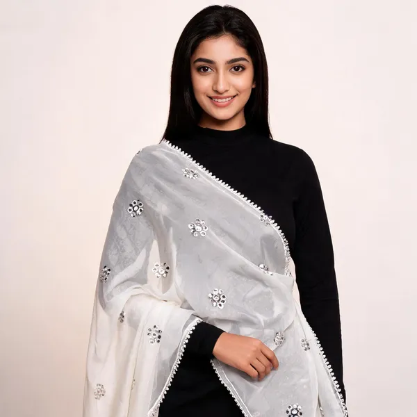 White_Chiffon_Dupatta_Women_For_Women