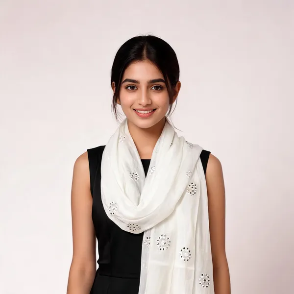 White_Cotton_Silk_Dupatta_Women_For_Women