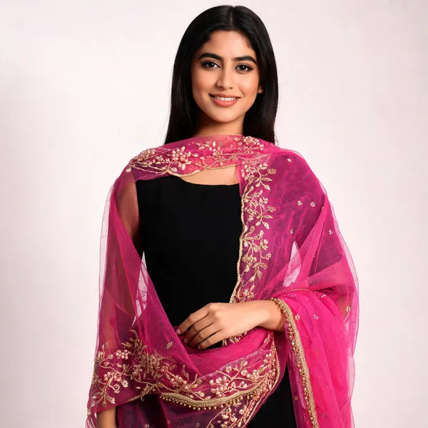 Pink_Net_Dupatta_Women_For_Women