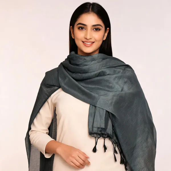 Grey_Cotton_Silk_Dupatta_Women_For_Women