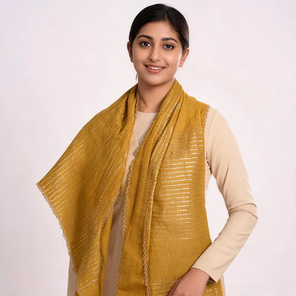 Yellow_Cotton_Silk_Dupatta_Women_For_Women