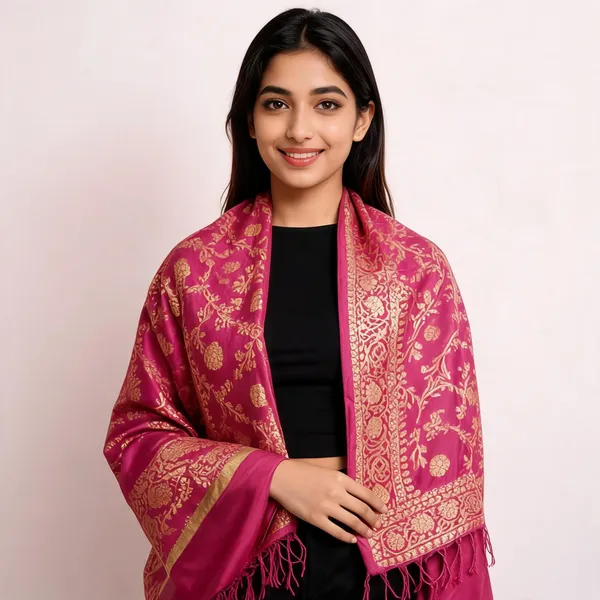Pink_Banarasi_Silk_Dupatta_Women_For_Women
