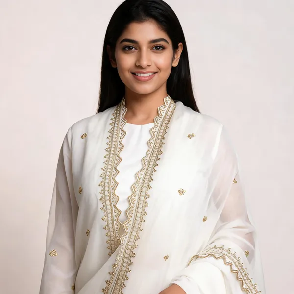 White_Chiffon_Shining_Dupatta_Women_For_Women
