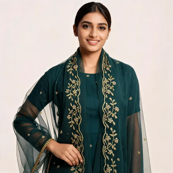 Blue_Net_Dupatta_Women_For_Women