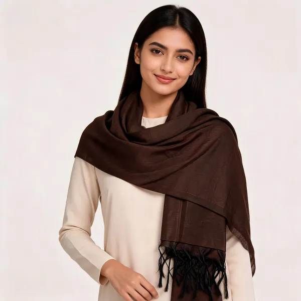 Brown_Cotton_Silk_Dupatta_Women_For_Women