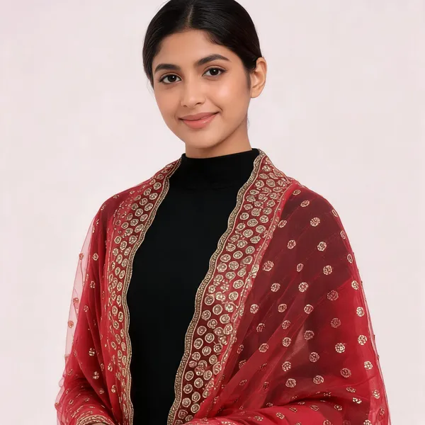 Pink_Net_Dupatta_Women_For_Women
